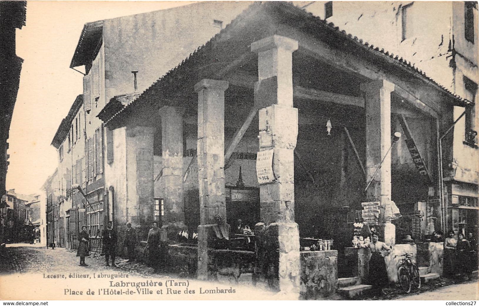 81-LABRUEGUIERE- PLACE DE L'HÔTEL DE VILLE ET RUE DES LOMBARDS - Labruguière