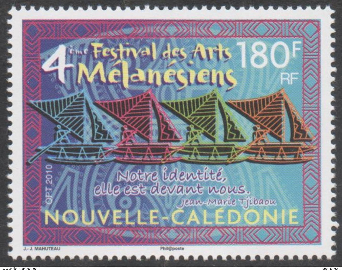 Nelle CALEDONIE -  Festival Des Arts Mélénésiens - Silhouettes Des 4 Pirogues à Balancier - Traditions - Coutumes - - Unused Stamps