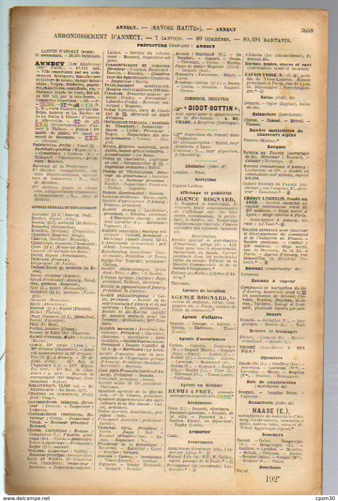 ANNUAIRE - 74 - Département Haute Savoie - Année 1906 - édition Didot-Bottin - 22 Pages - Directorios Telefónicos