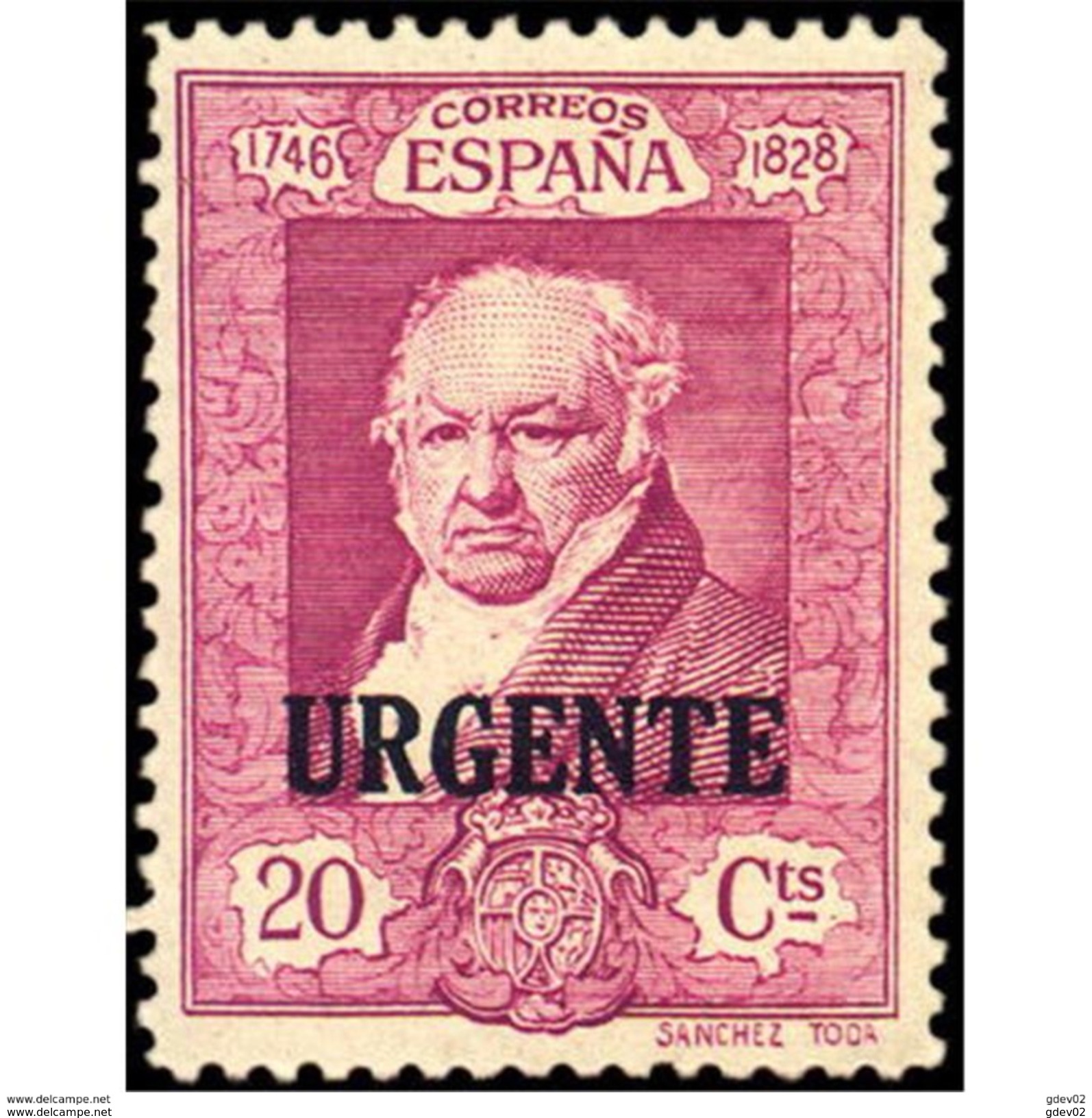 ES516STV-LFT***516STECU.Spain.Esgane.AVION,Retrato Del Pintor Goya.QUINTA DE GOYA.URGENTE.1930 (Ed 516**) - Special Delivery