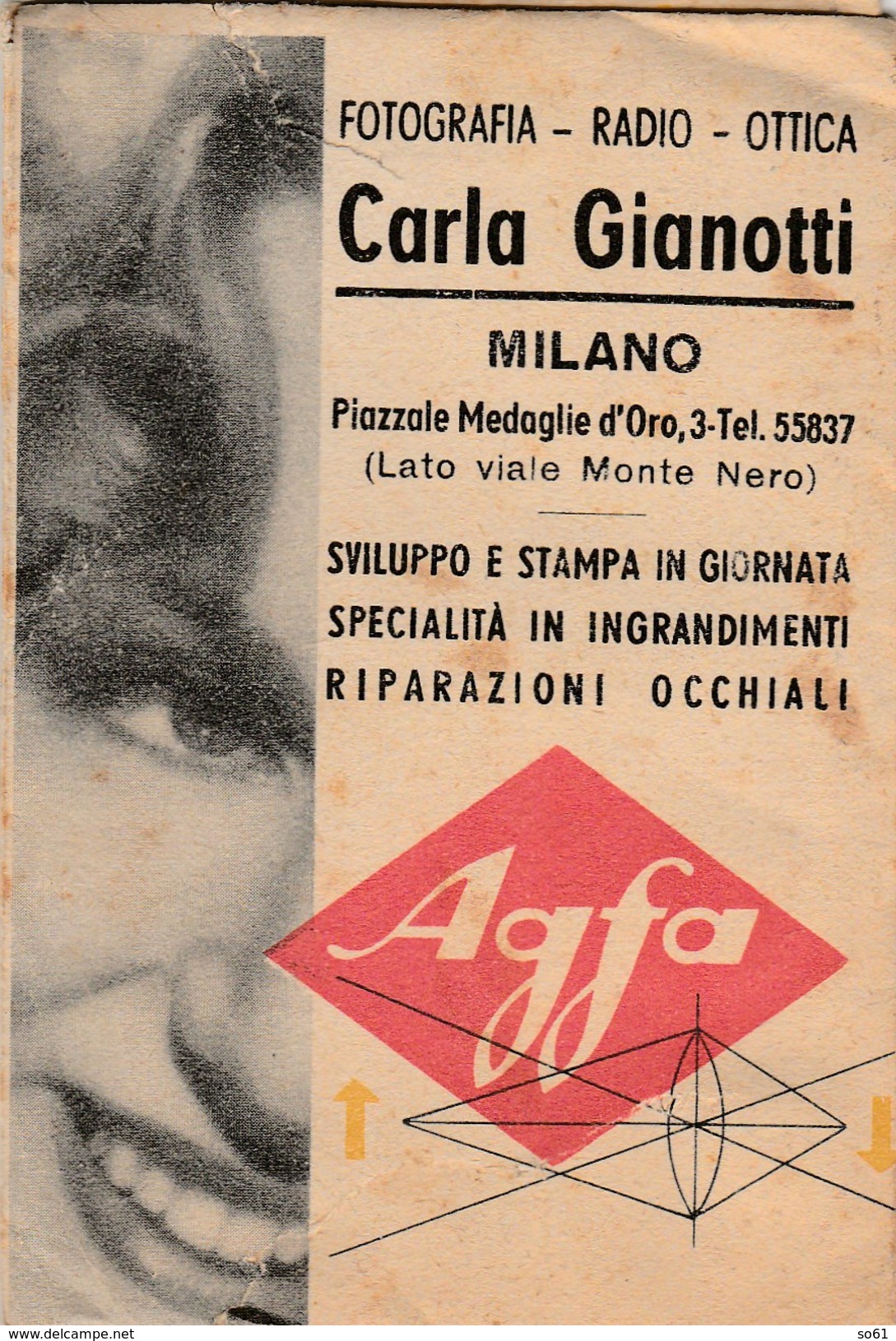 6307. Lp   Fotografia Radio Ottica Giannotti Milano Agfa - Matériel Et Accessoires