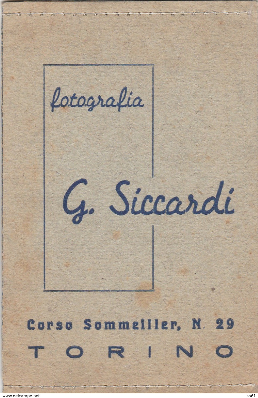 6308. Lp   Fotografia Siccardi Torino Cartoline Tessere Sviluppo Stampa - Matériel Et Accessoires