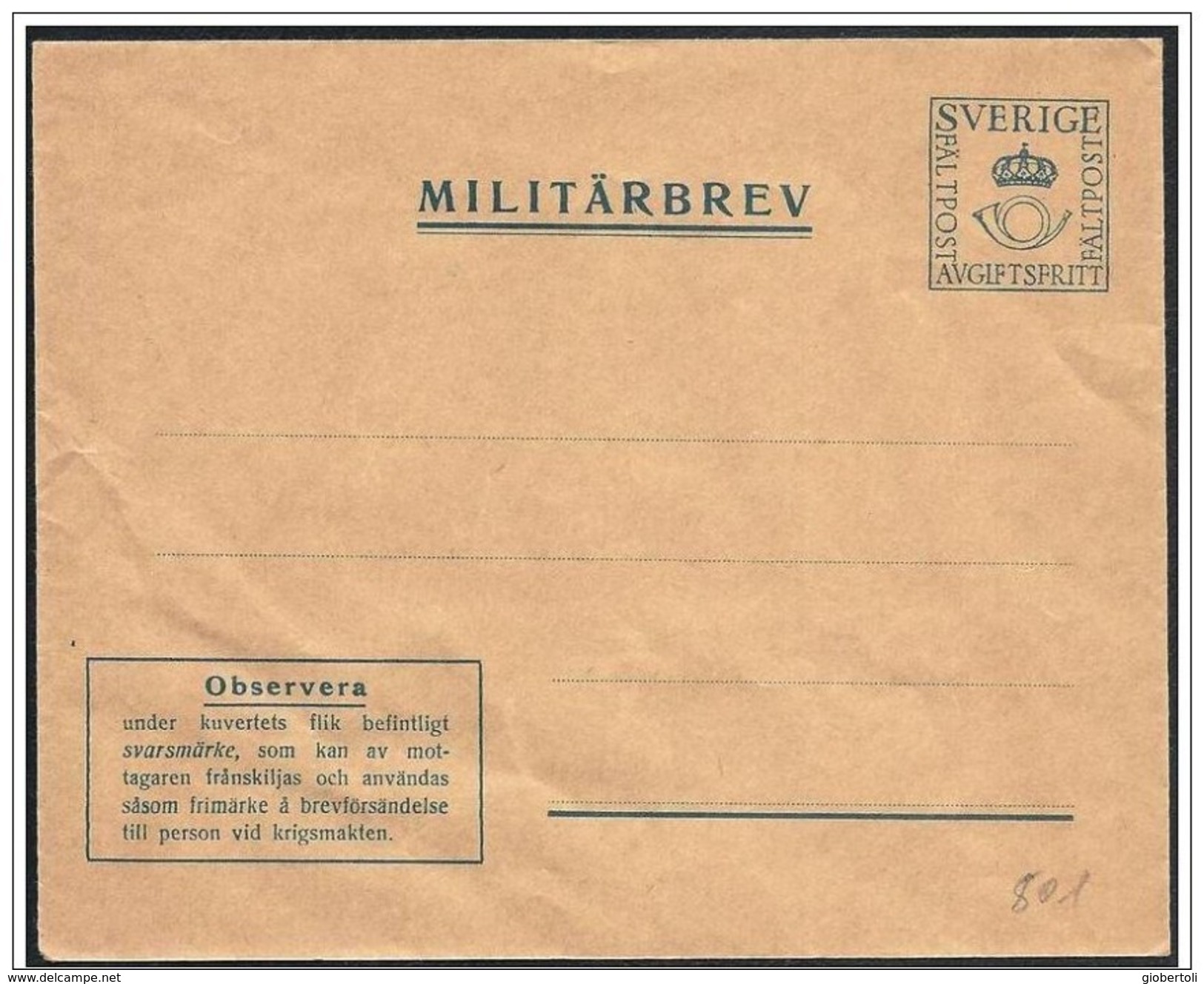 Svezia/Suède/Sweden: Intero, Stationery, Entier, Franchigia Militare, Free Military, Franchise Militaire - Militaires