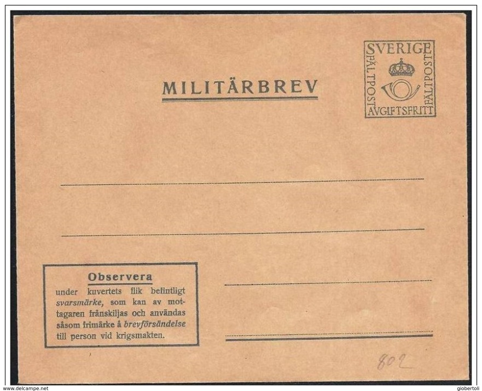 Svezia/Suède/Sweden: Intero, Stationery, Entier, Franchigia Militare, Free Military, Franchise Militaire - Militaires