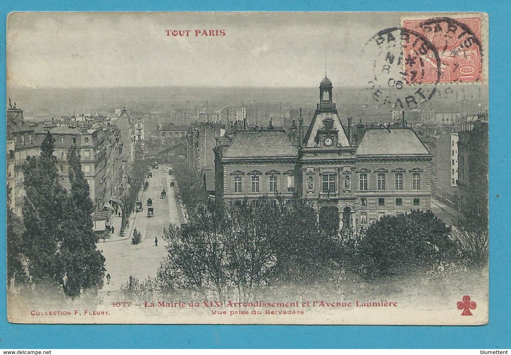 CPA 1077 TOUT PARIS - La Mairie Du XIXème Et L'avenue Laumière - Arrondissement: 19