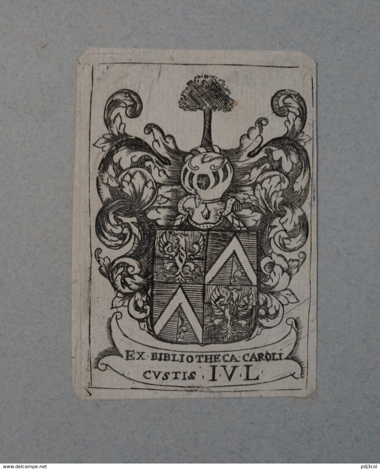 Ex-libris Héraldique Belge  XVIIIème - Carolis CUSTIS - Ex Libris