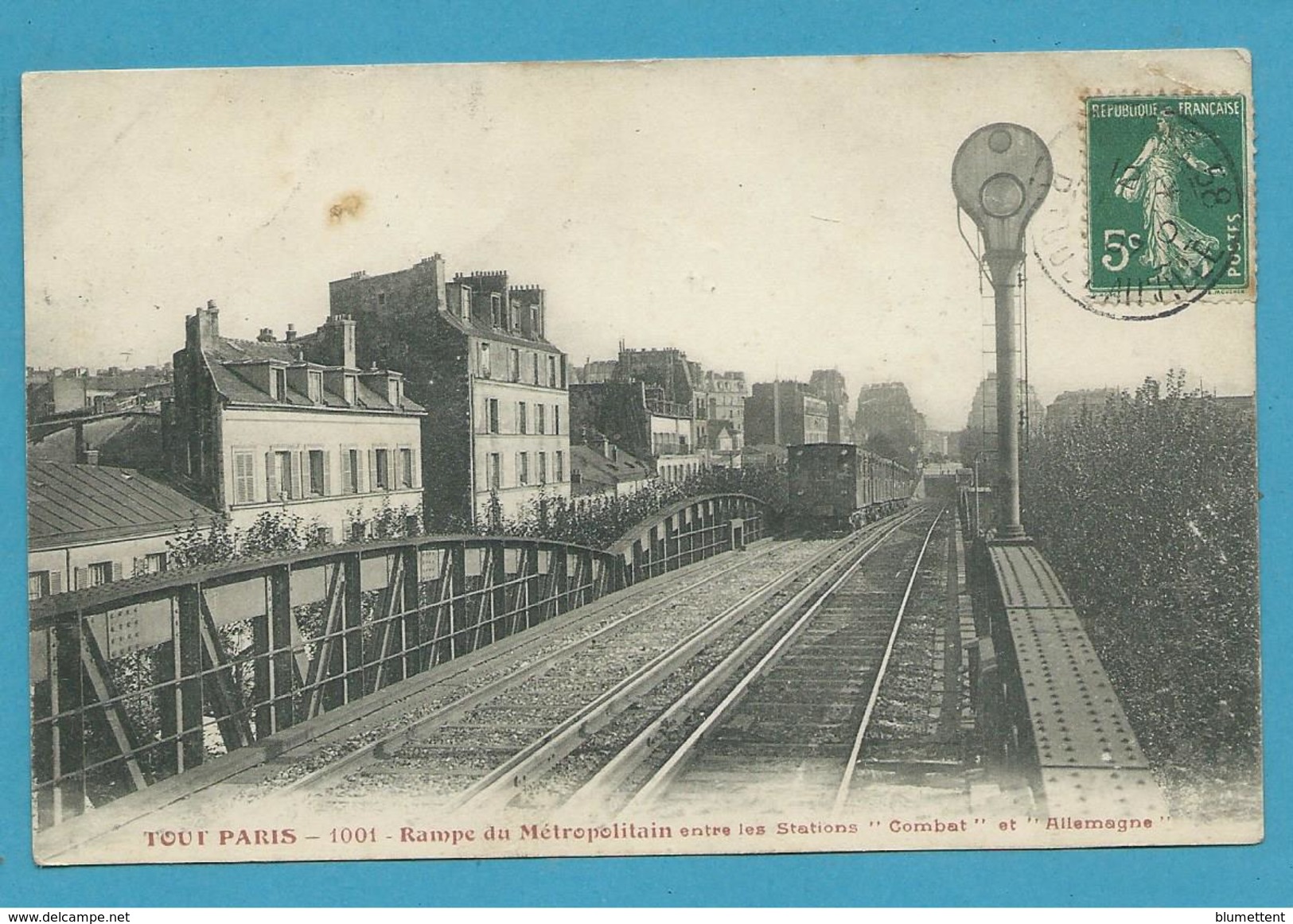 CPA 1077 TOUT PARIS - Rampe Du Métropolitain Entre Les Stations "Combat" Et "Allemagne" - Metro, Stations