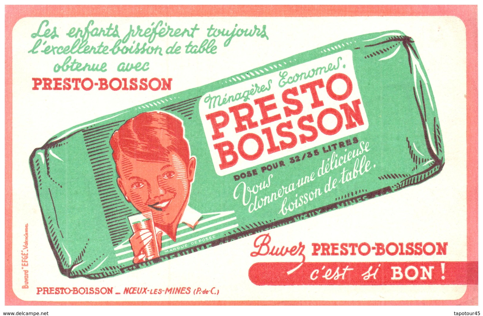 L/Buvard      "Presto Boisson"    (N= 1) - Frisdrank