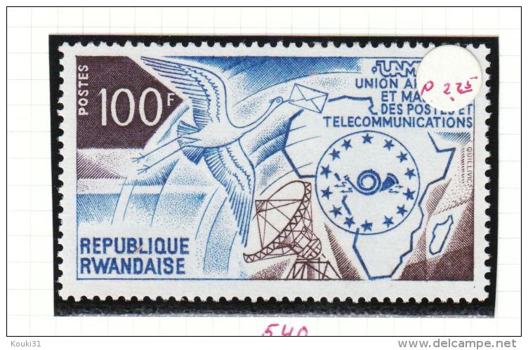 Rwanda YT 537 ** : UAMPT - 1973 - Poste