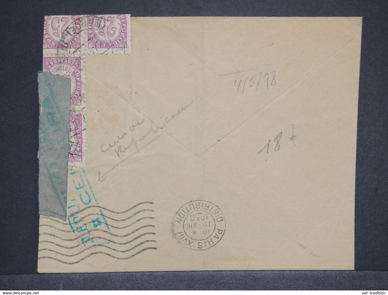 ESPAGNE - Enveloppe De Barcelone Pour Paris En 1938 Avec Censure - L 6960 - Republicans Censor Marks