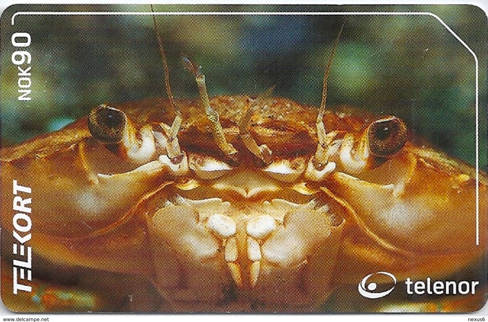 Norway - Telenor - Harbour Crab - Animals - N-206 - 06.2001, 20.000ex, Used - Norway