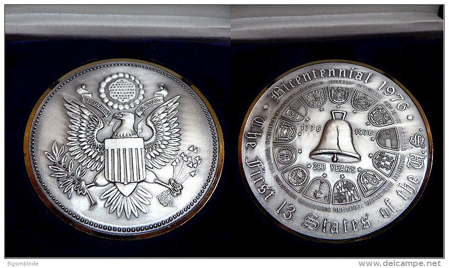 Silber-Medaille "The First 13 States Of The US" - Autres – Amérique