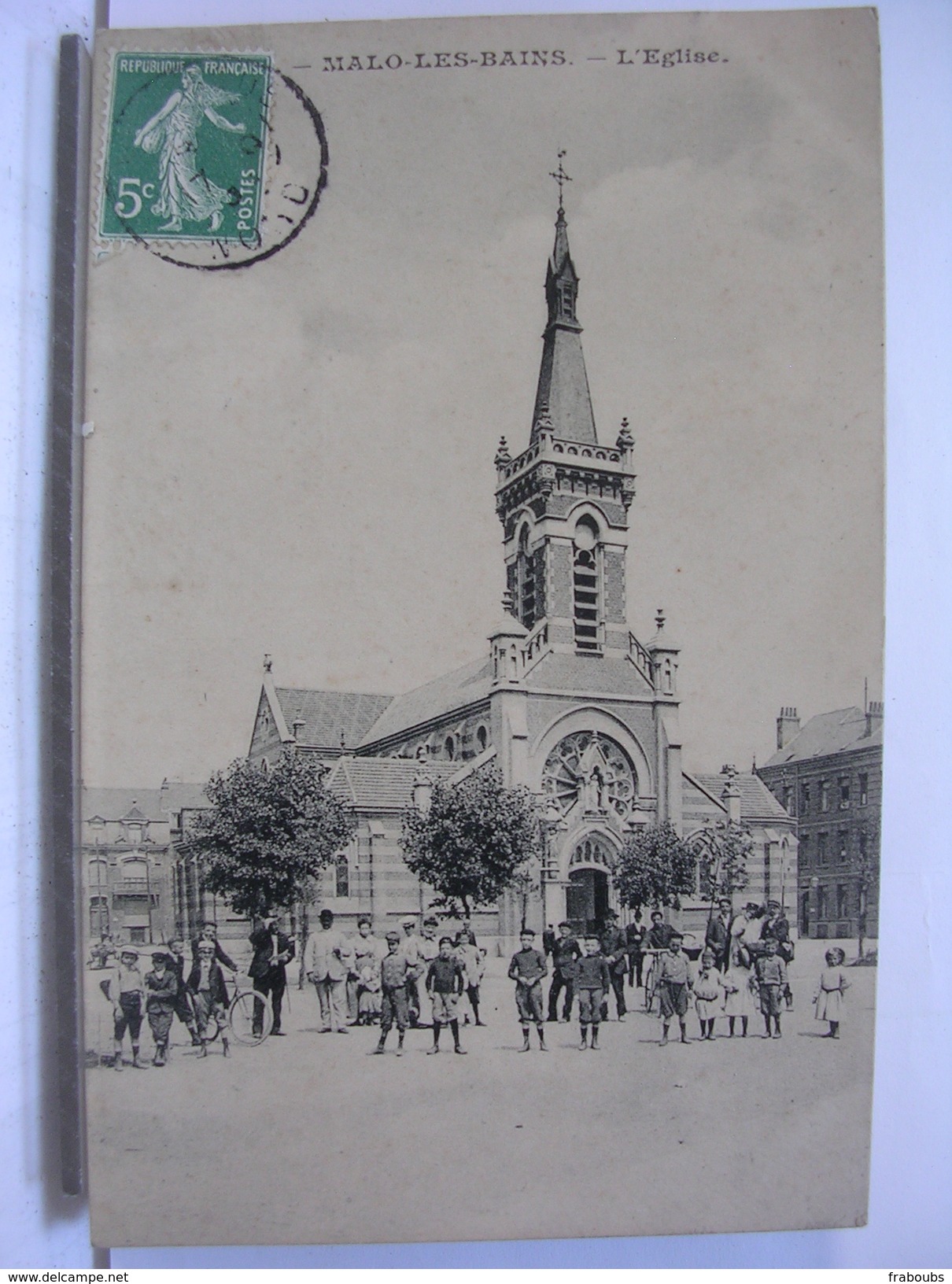 59 - MALO LES BAINS - L'EGLISE - ANIMEE - ENFANTS - Malo Les Bains