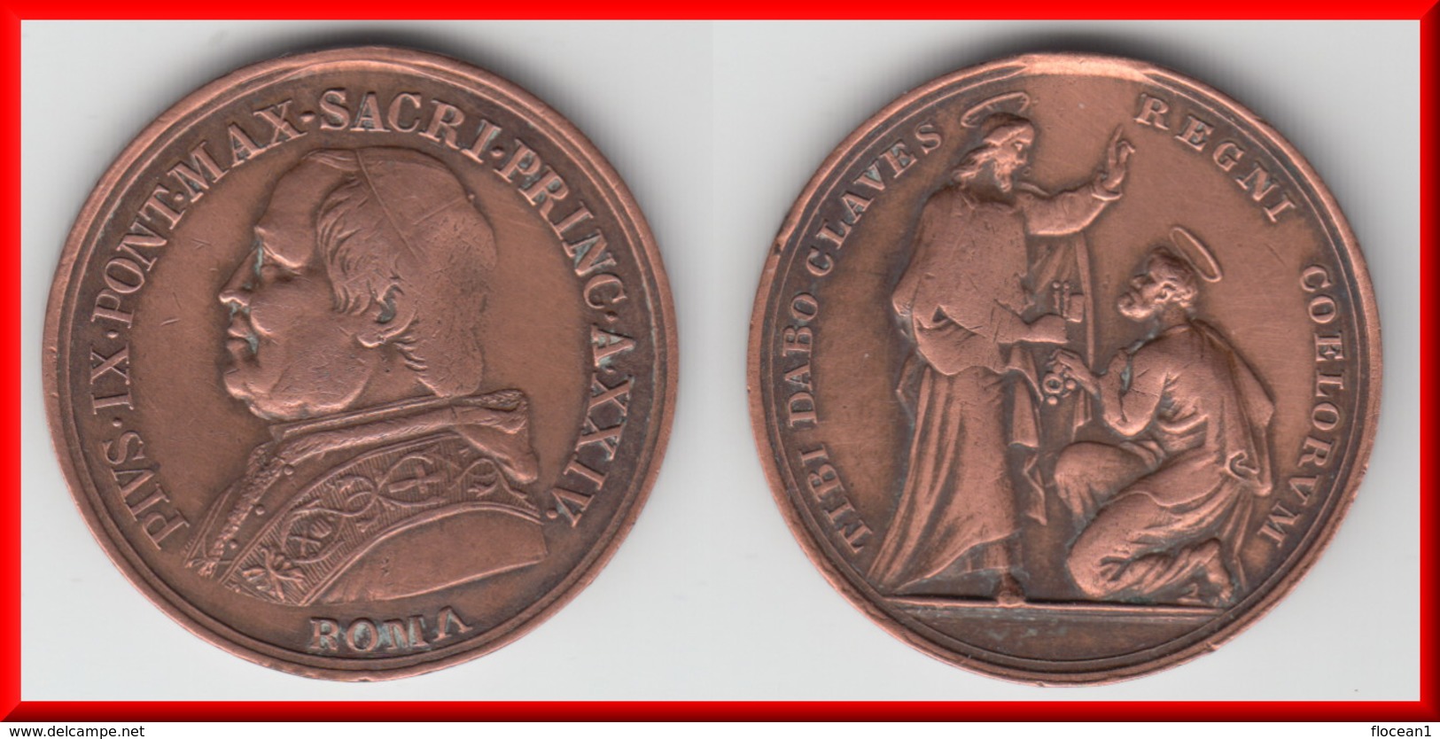 *** ITALIE ETATS PAPAUX - ITALIA PAPAL STATES - MEDAL PIUS IX - ROMA - TIBI DABO CLAVES REGNI COELORVM *** - Royal/Of Nobility