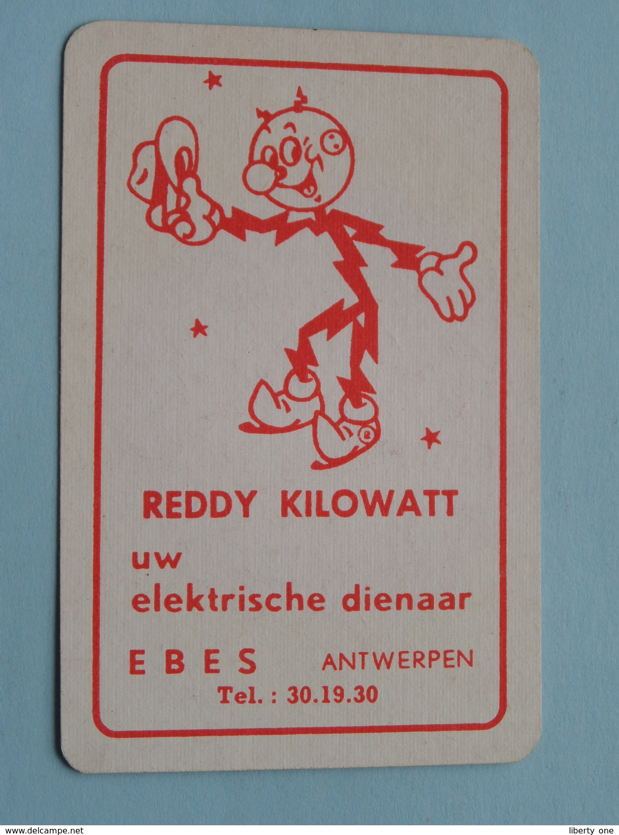 REDDY KILOWATT Uw Elektrische Dienaar EBES ANTWERPEN / JOKER ( Details - Zie Foto´s Voor En Achter ) !! - Cartes à Jouer Classiques