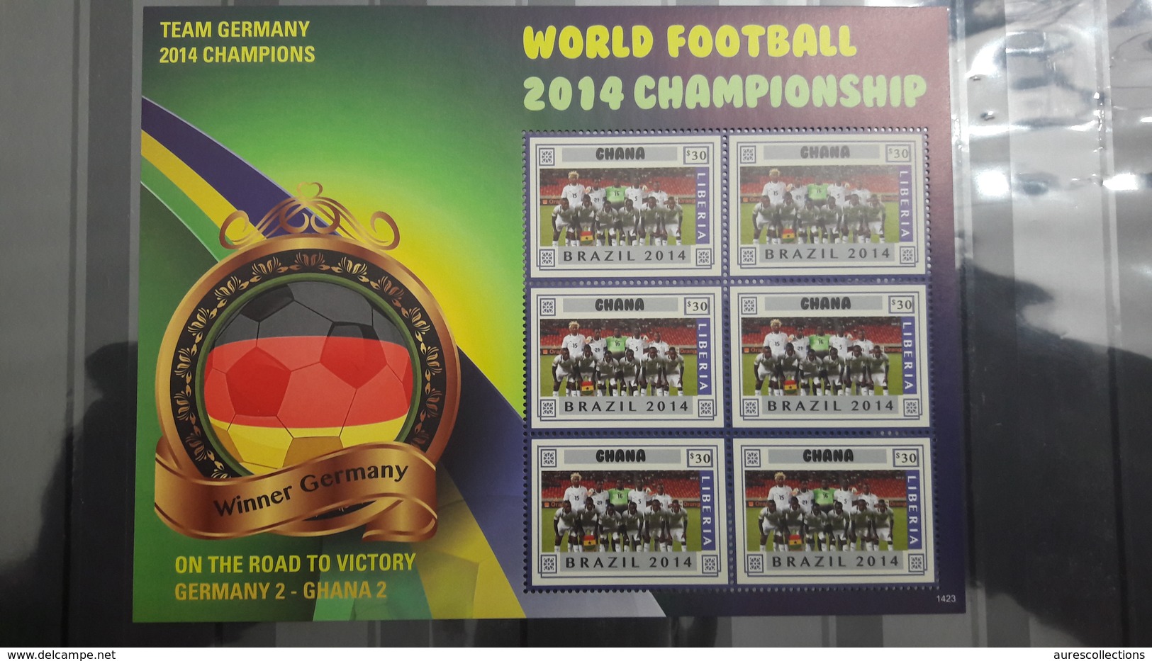 LIBERIA WINNERS WINNER SOCCER WORLD CUP FOOTBALL COUPE MONDE GERMANY MATCH GAME AGAINST GHANA FLAG 2014 MNH ** RARE - 2014 – Brazilië