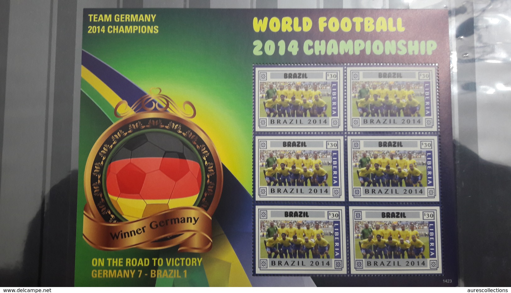 LIBERIA WINNERS WINNER SOCCER WORLD CUP FOOTBALL COUPE MONDE GERMANY MATCH GAME AGAINST BRASIL BRAZIL BRESIL 2014 MNH - 2014 – Brazil
