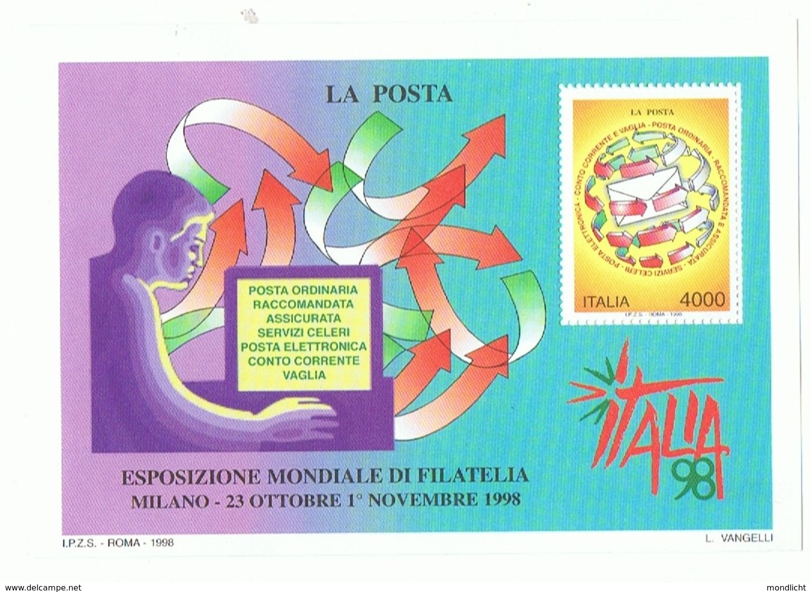 Italien, Esposizione Mondiale Di Filatelia 1998. Block. - Blocks & Kleinbögen