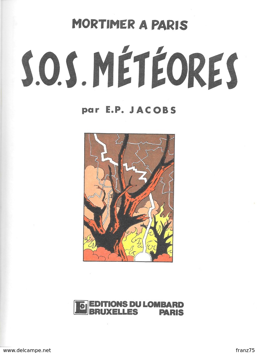 S.O.S.Météores-Edgar P. JACOBS-1982-éditions Du Lombard--BE - Blake Et Mortimer