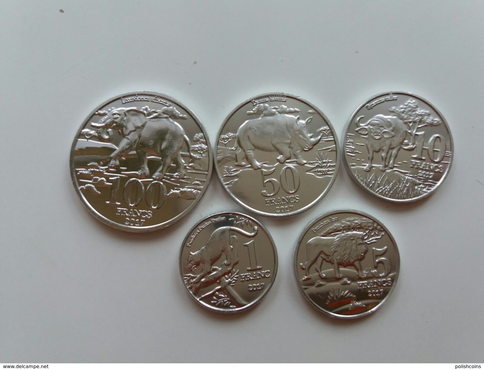 KATANGA CATANGA 2017 Set Of 5 Coins ANIMALS UNC - Otros – Africa