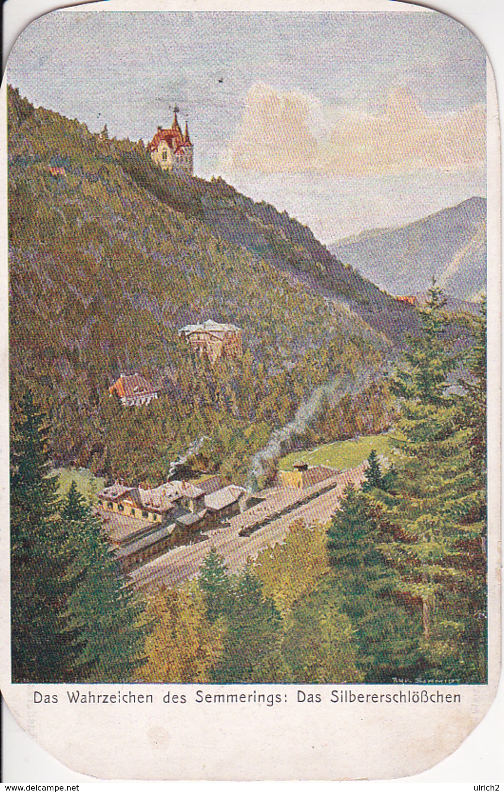 AK Das Wahrzeichen Des Semmering - Das Silbererschlößchen - Eisenbahn - Künstlerkarte - 1933 (28235) - Semmering