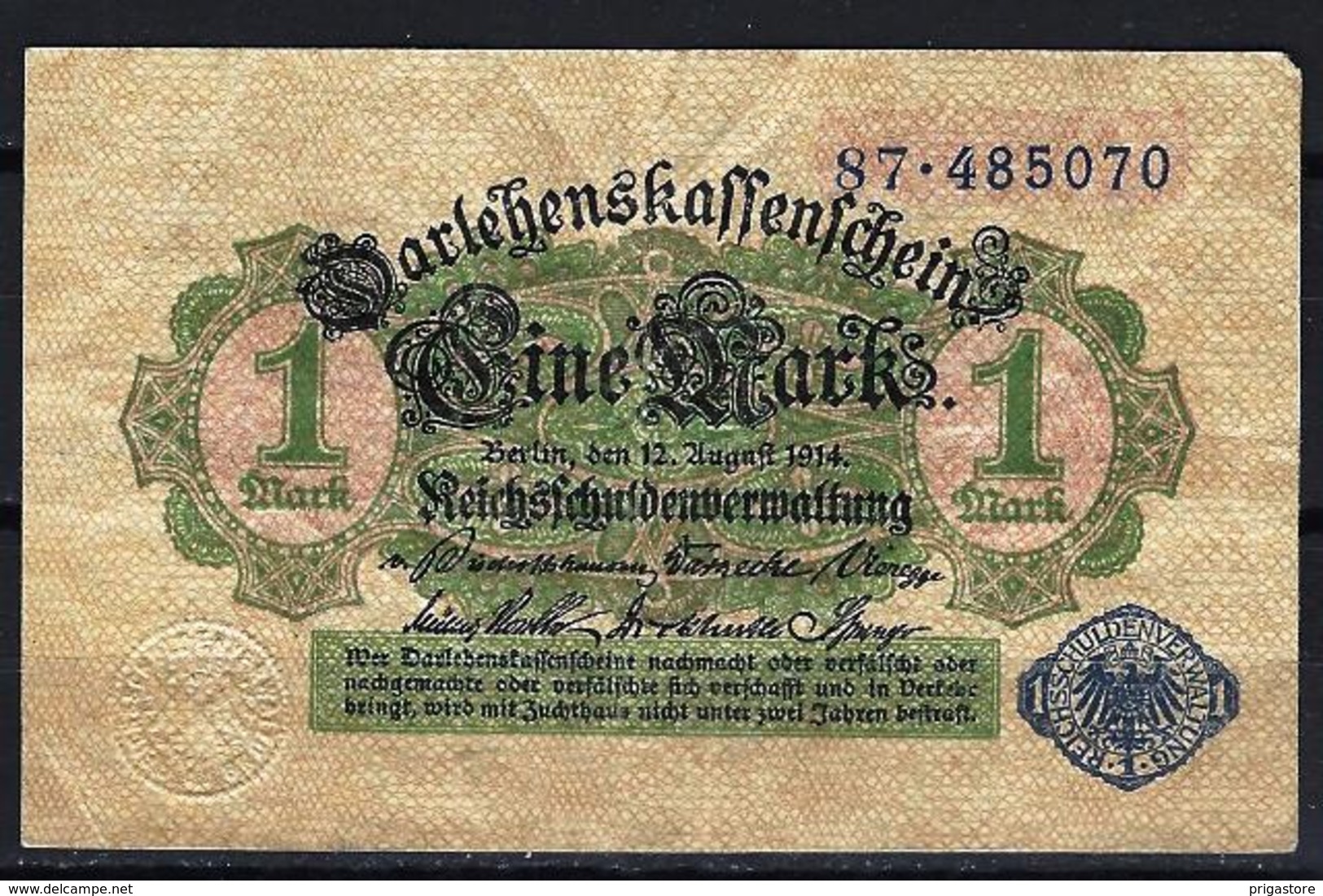 Allemagne - Germany 12-08-1914 Billet 1 Mark Pick 52 Very Fine (4) - Altri & Non Classificati