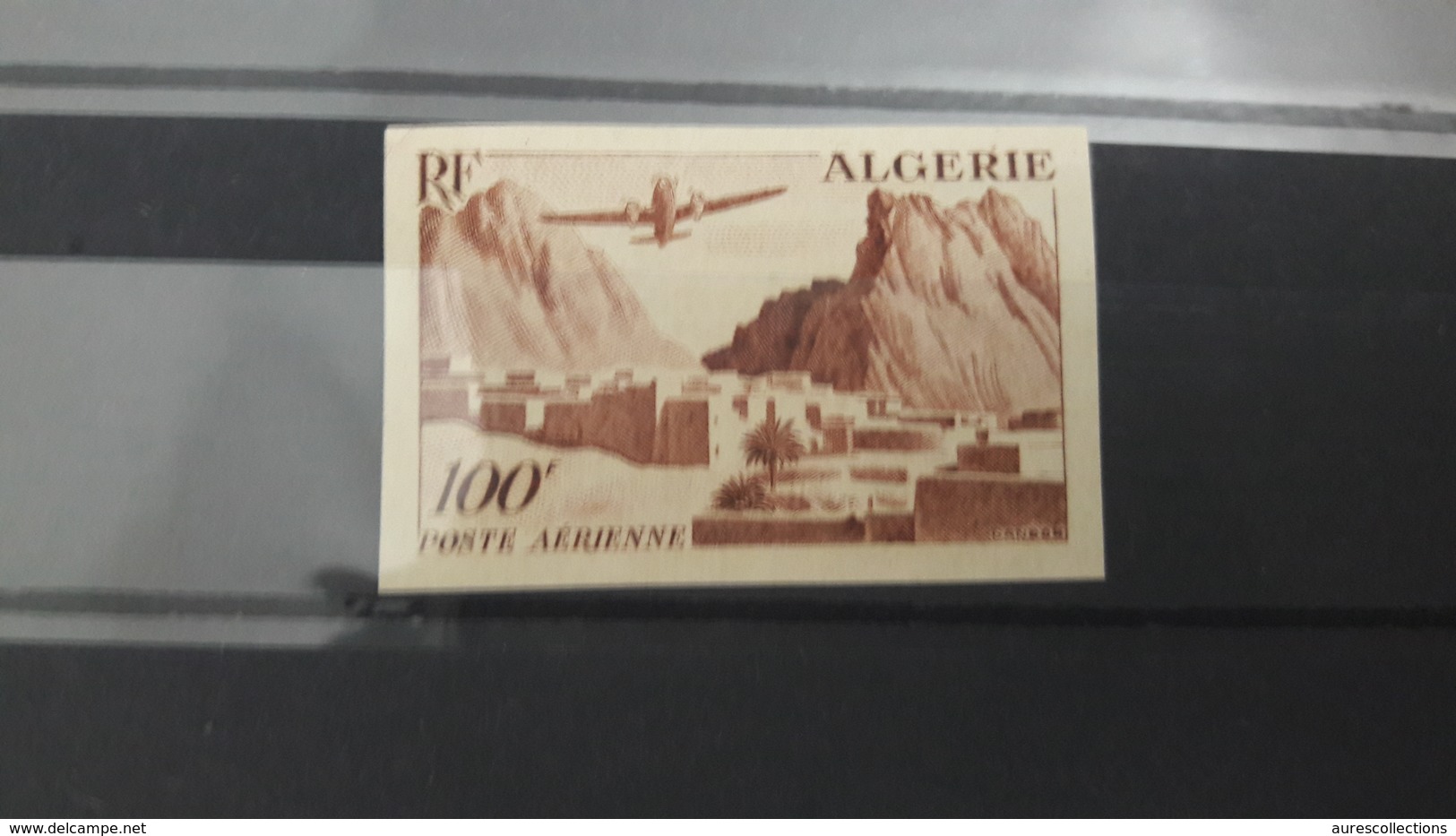 ALGERIE ALGERIA IMPERF ND IMPERFORATE NON DENTELE PA YT 10  POSTE AERIENNE AIRMAIL BIRDS TREES COSTUMES HAYEK ** MNH - Neufs