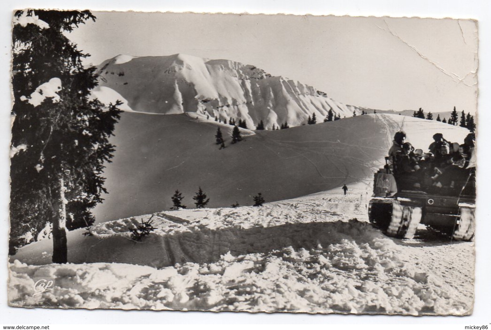 MEGEVE--1961--Panorama Sur Le Mont Joly,vue Prise Depuis L'Alpette(animée Sur La Droite) ,cpsm 14 X 9  N° 1749  éd  CAP. - Megève