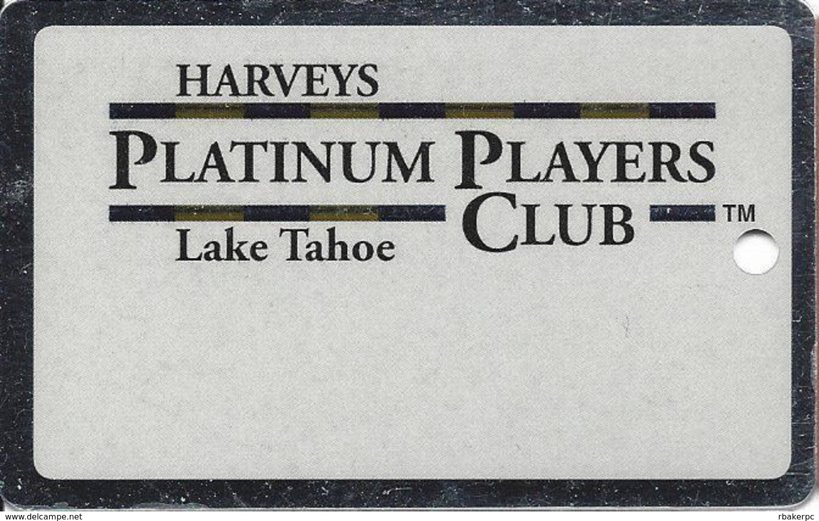 Harvey's Casino - Lake Tahoe, NV - BLANK Platinum Players Club Slot Card With No Text Over Mag Stripe - Casino Cards