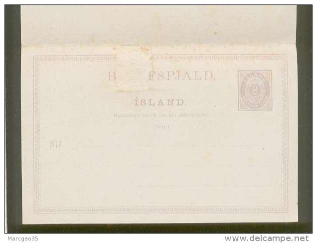 Post Card Carte Postale Entier Postal Double 8 Aur. Island Brjefspjald ,  + Svar Neuve - Entiers Postaux