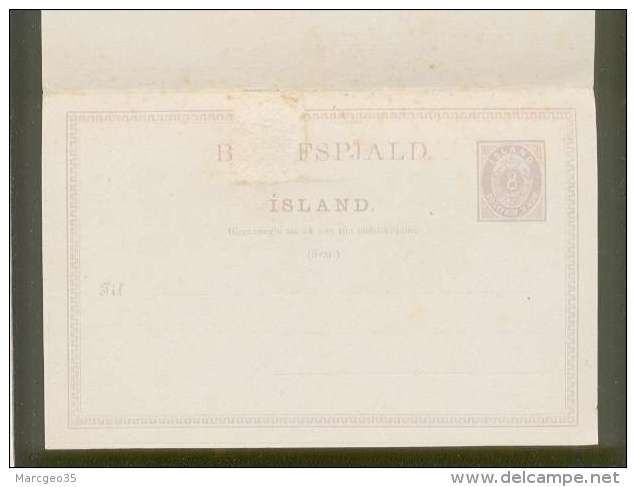 Post Card Carte Postale Entier Postal Double 8 Aur. Island Brjefspjald ,  + Svar Neuve - Postal Stationery