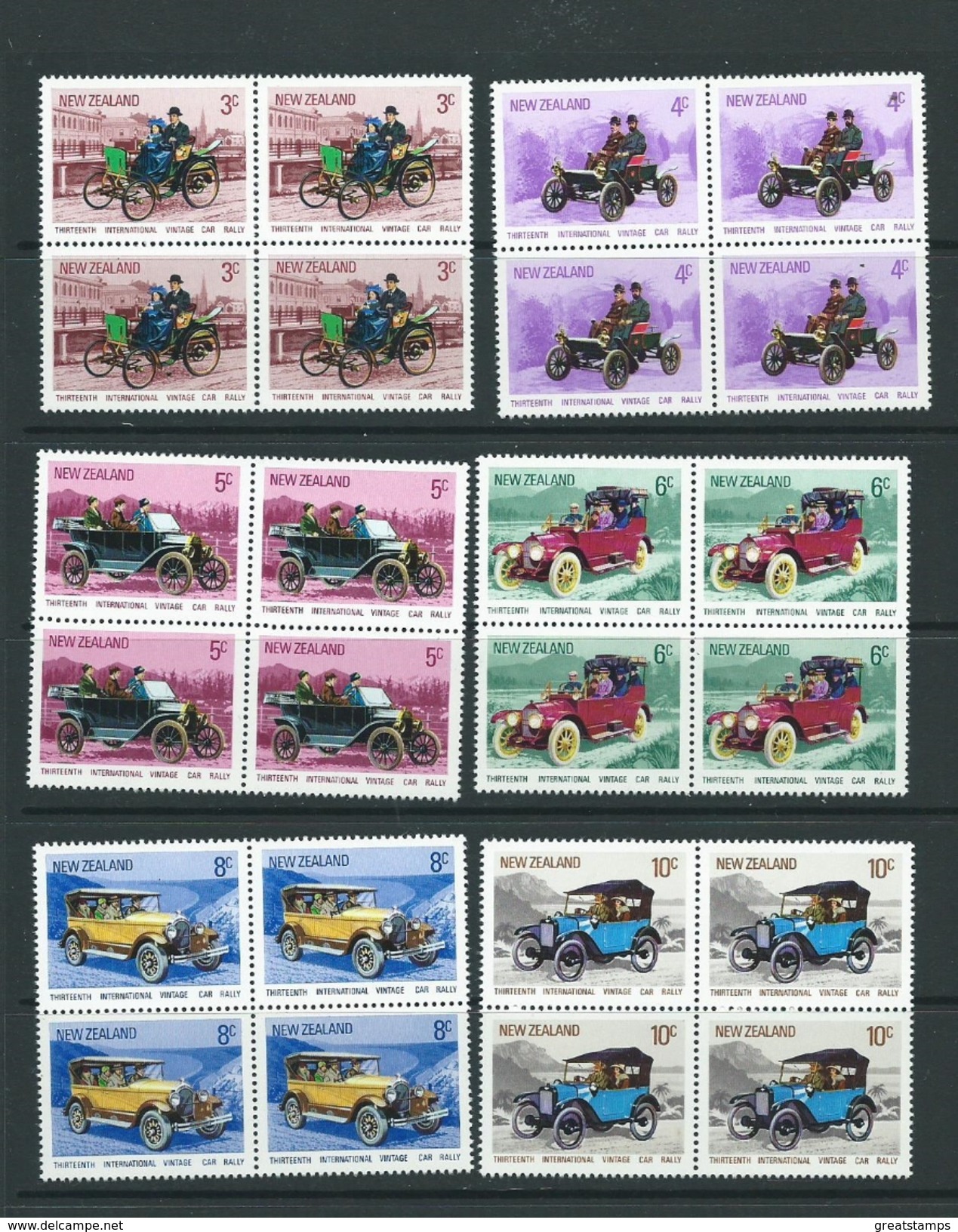 New Zealand Blocks Mnh Vintage Rally Set Sg972 - Blocks & Sheetlets