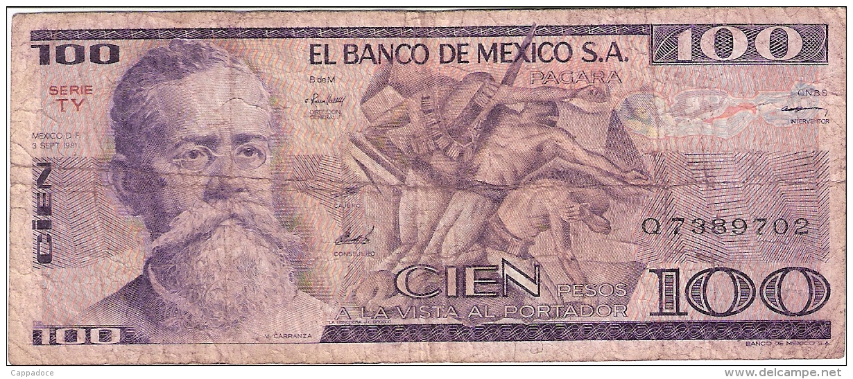 MEXIQUE   100 Pesos   3/9/1981   P. 74b - Mexico