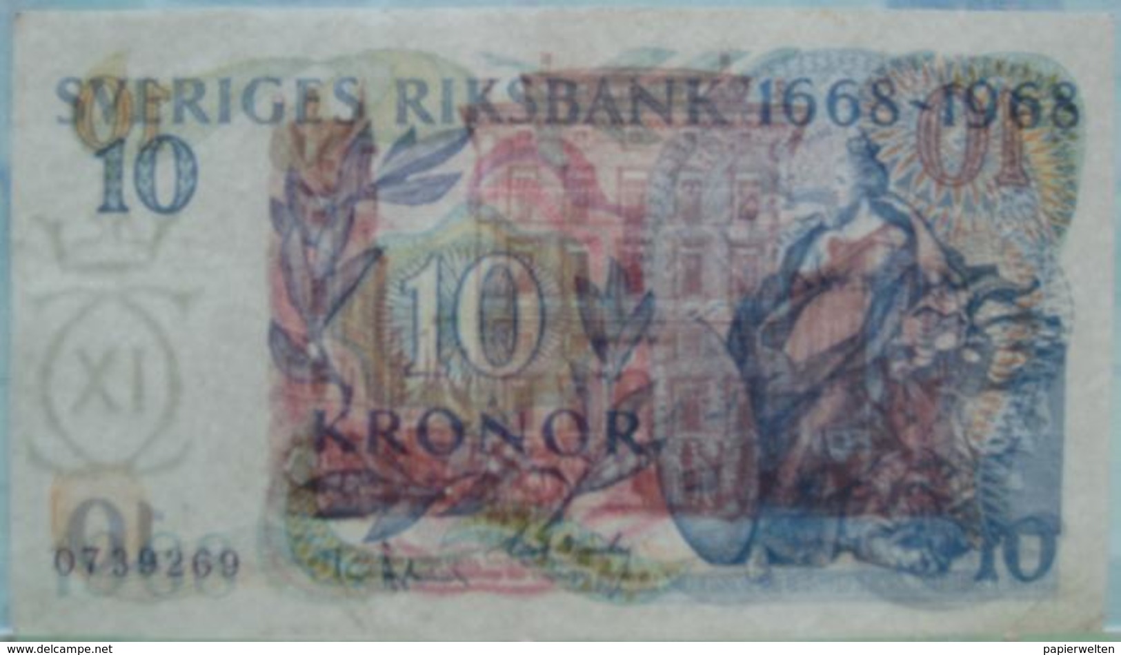10 Kronen / Kronor  1968 (WPM 56a) - Schweden