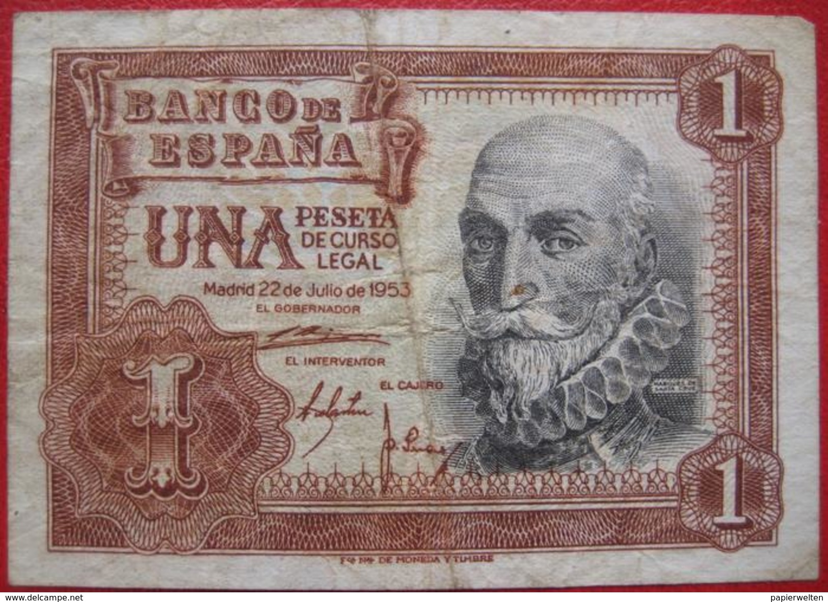 1 Peseta 1953 (WPM 144a) - 1-2 Pesetas