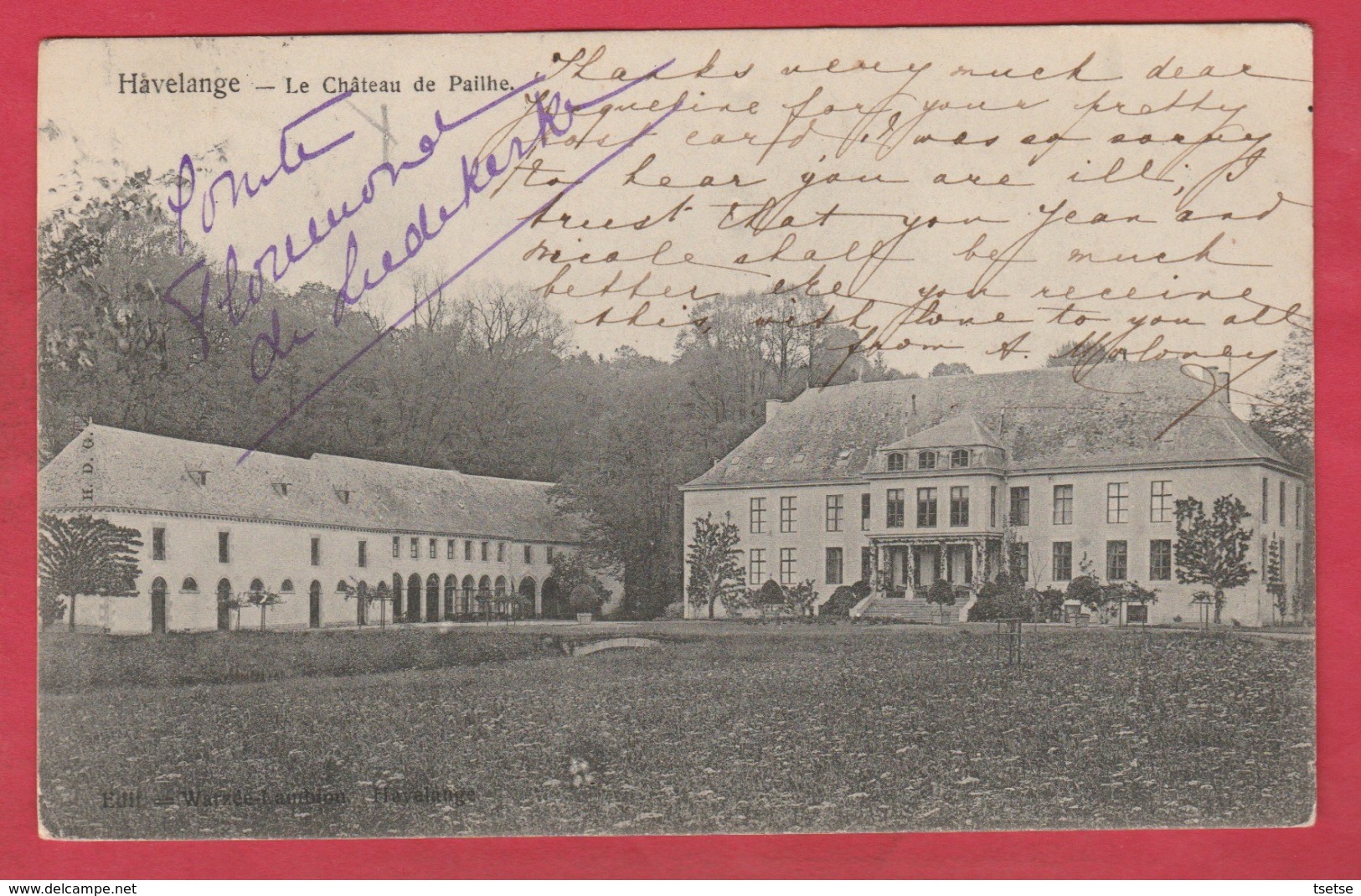 Pailhe - Le Château ... Comte Florimond De Ludekerke - 1903 ( Voir Verso ) - Havelange