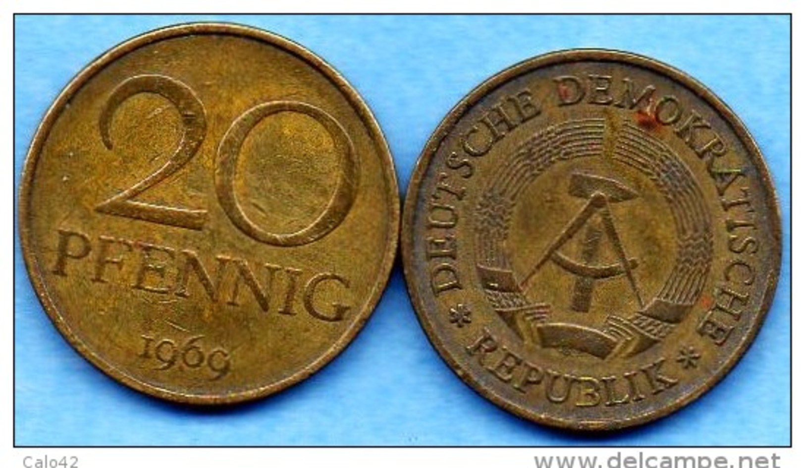 ALLEMAGNE EST / DDR / RDA  20 Pfennig  1969   KM#11 - 20 Pfennig