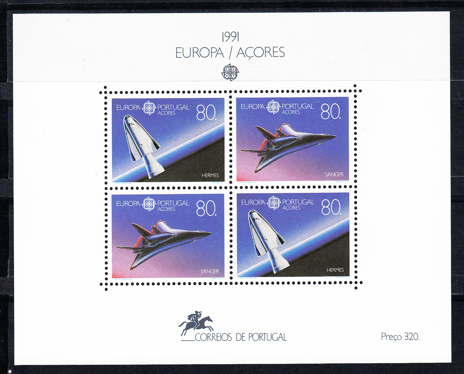 PORTUGAL-AÇORES 1991.EUROPA-CEPT  AFINSA BLOCO Nº 120 NOVO SEM CHARNEIRA.SES521GRANDE - Neufs