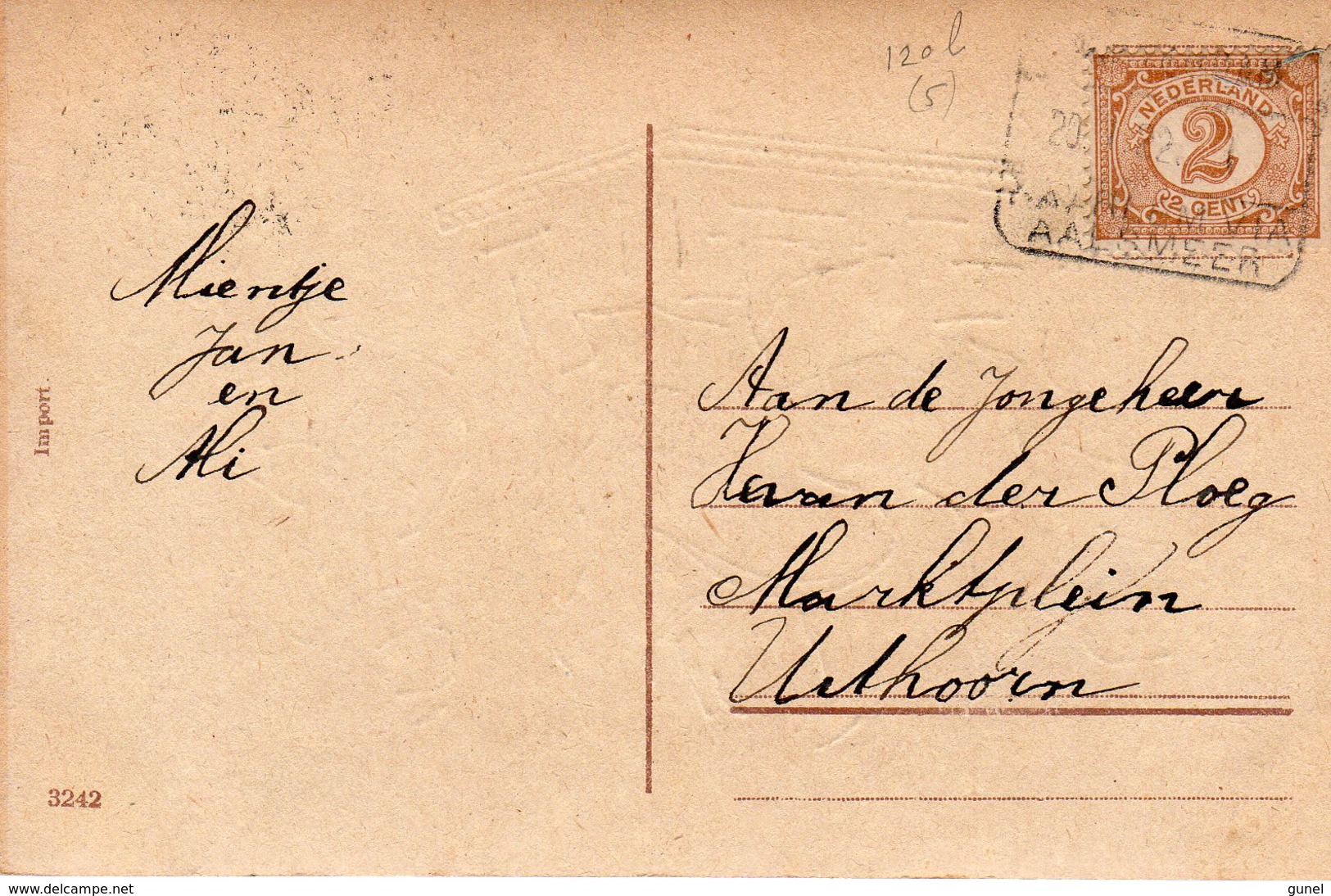 1922 Blokstempel AMSTERDAM- HAARLEM VIA AALSMEER I  Op Kaart Naar Uithoorn - Poststempels/ Marcofilie