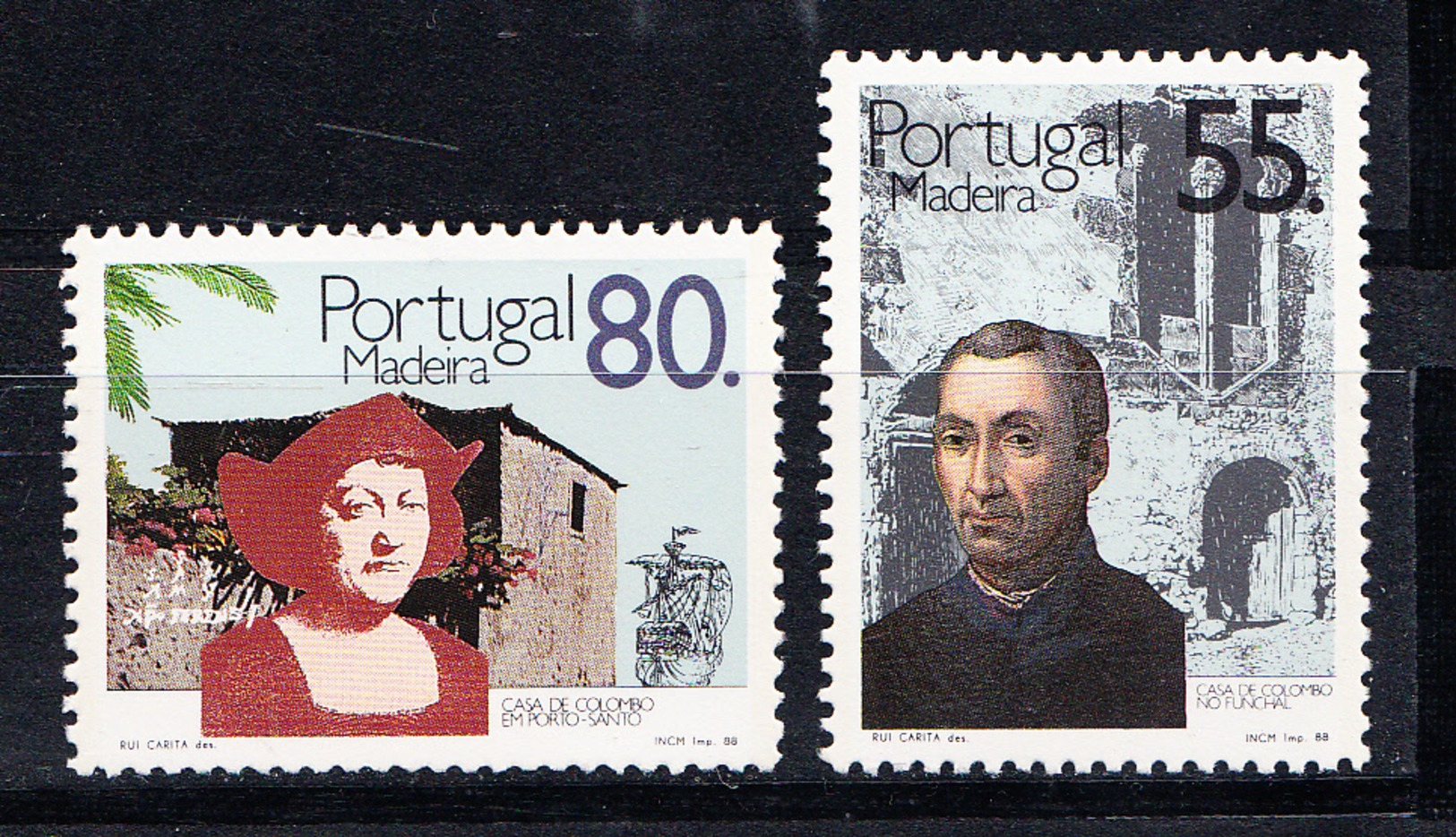 PORTUGAL-MADEIRA 1988.CASAS DE COLOMBO NA  MADEIRA  AFINSA Nº 1847/1848 NOVO SEM CHARNEIRA.SES521GRANDE - Nuevos