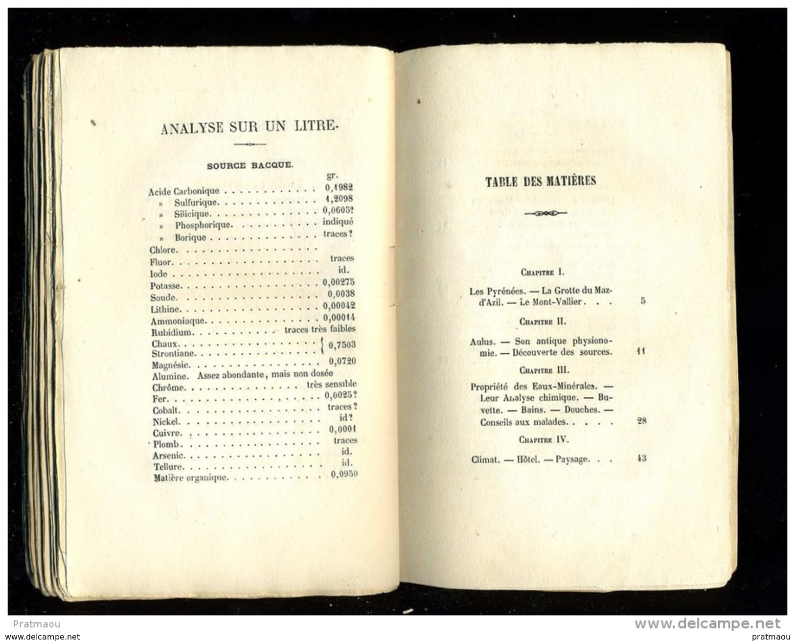 Pyrénées Ariège.Rare (RR Dentaletche). Aulus les bains et ses environs par Adolphe D´ASSIER. Deuxième édition 1873.