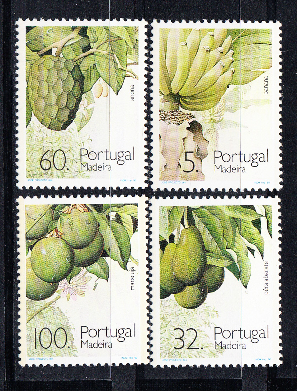 PORTUGAL-MADEIRA 1990. FRUTOS SUB-TROPICAIS  DA  MADEIRA  AFINSA Nº 1947/1950 NOVO SEM CHARNEIRA.SES521GRANDE - Unused Stamps