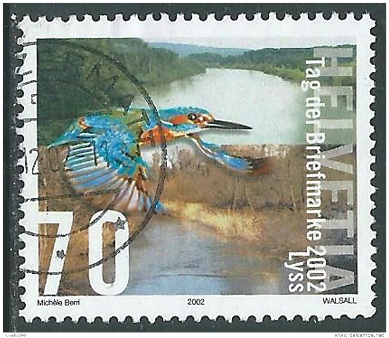 2002 SVIZZERA USATO GIORNATA DEL FRANCOBOLLO FIUME JURA - CZ11-5 - Usati