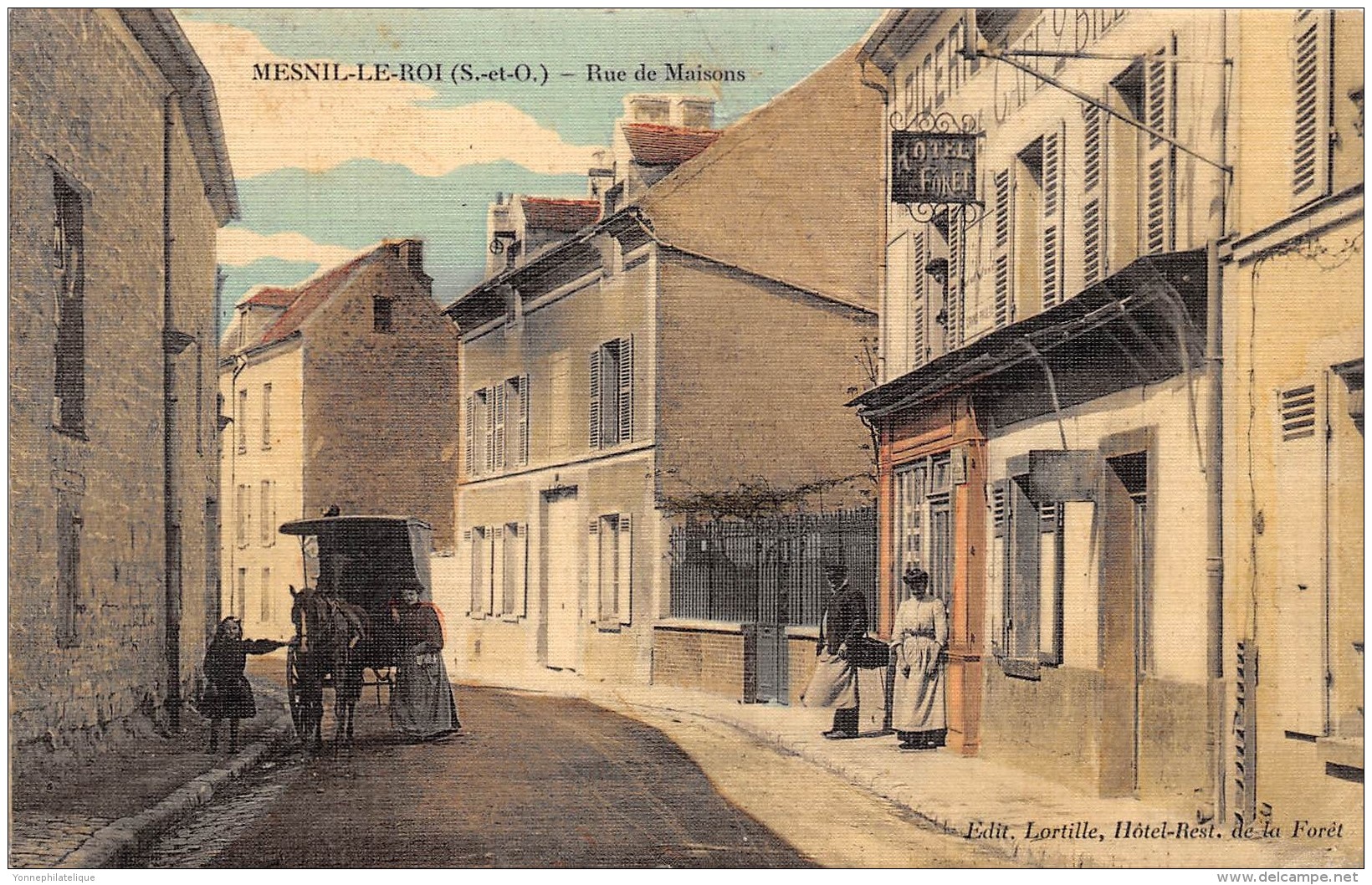 78 - LES YVELINES / Mesnil Le Roi - Rue De Maisons - Beau Cliché Animé - Carte Toilée Et Colorisée - Sonstige & Ohne Zuordnung