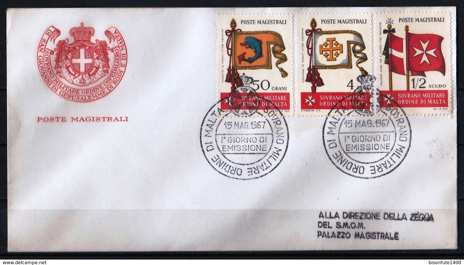 Ordre De Malte 1967 : Enveloppes FDC Avec Timbres Yvert & Tellier N° 10 à 18 - Malte (Ordre De)