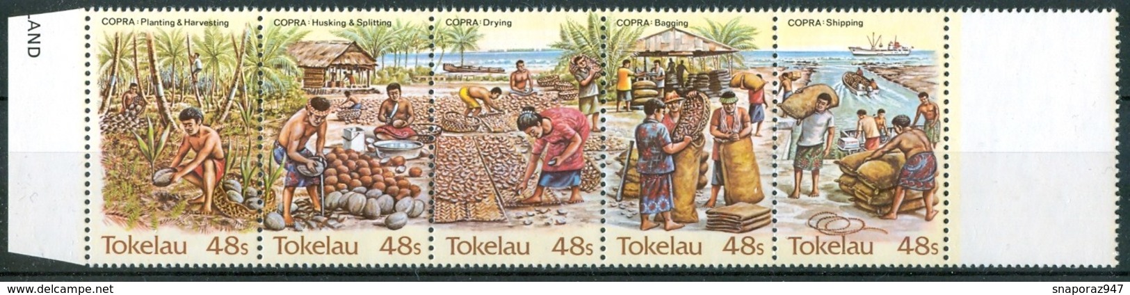 1984 Tokelau Agricoltura Agriculture Set MNH** Piegato Bent Courbè Gr - Agricoltura