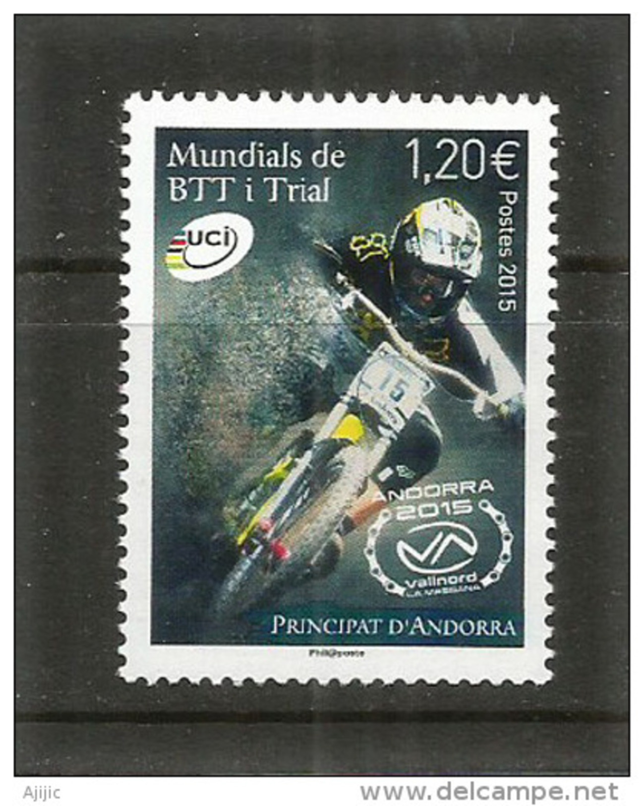 ANDORRA.CHAMPIONNAT DU MONDE DE VTT ET TRIAL En ANDORRE 2015. Un T-p Neuf ** - Ongebruikt