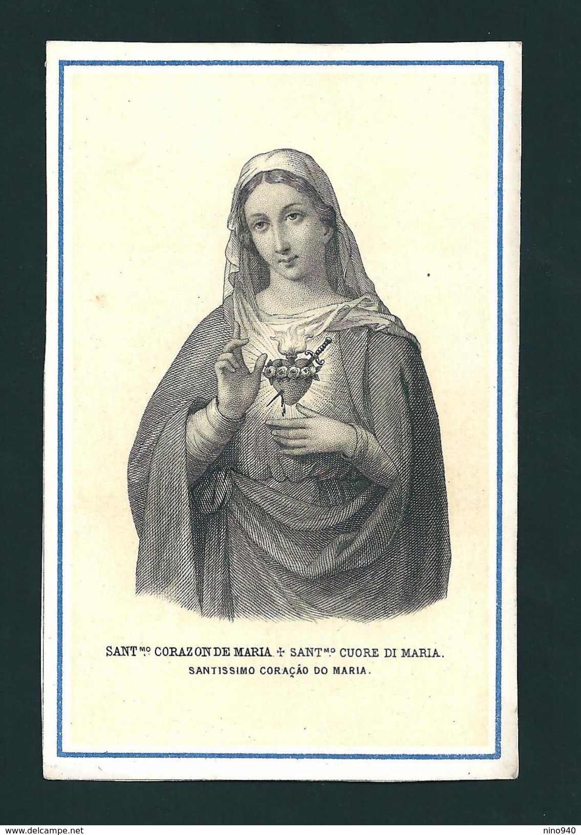 Incisione: SACRO CUORE DI MARIA -   E - PR - Mm. 75 X 117 - Religión & Esoterismo