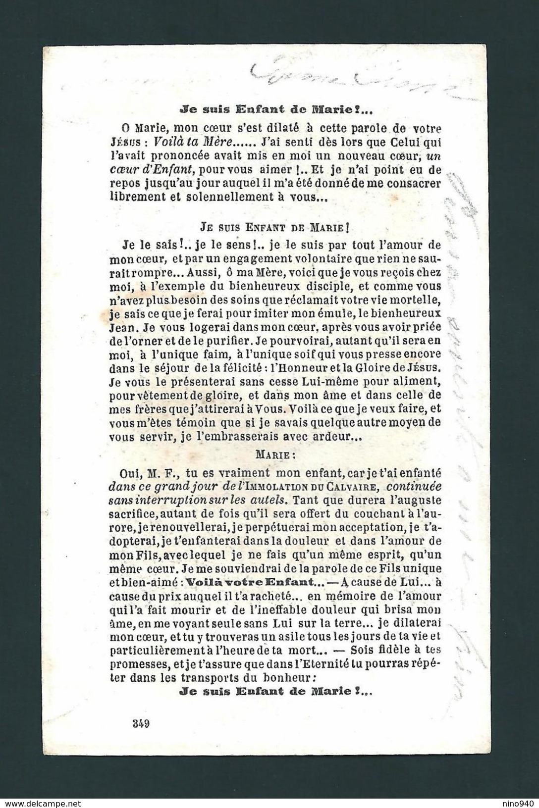 Incisione: L'ENFANT DE MARIE-   E - PR - Mm. 72 X 115 - ED. CH. LETAILLE - PL 349 - Religión & Esoterismo