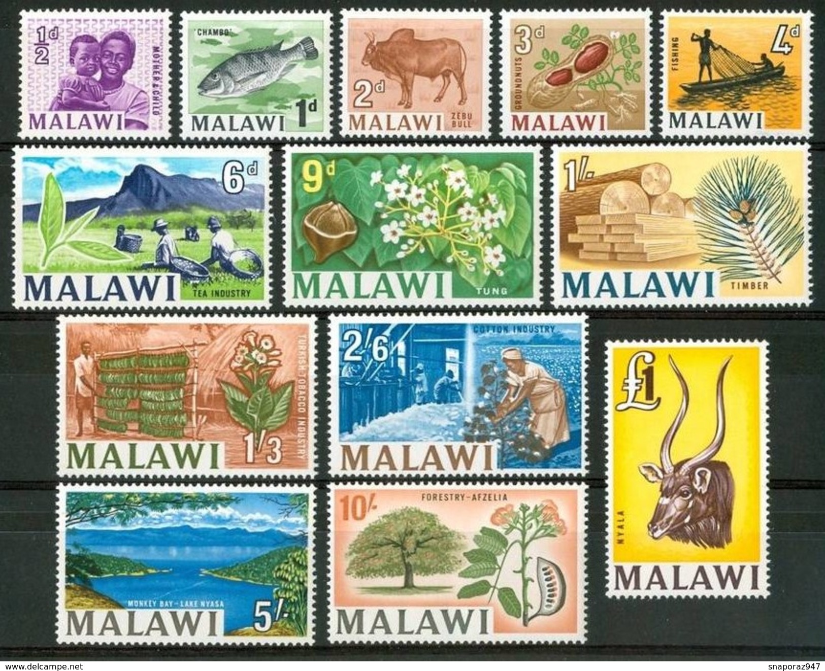 1964 Malawi Ordinaria Ordinary Courante Set MNH** C68 - Malawi (1964-...)